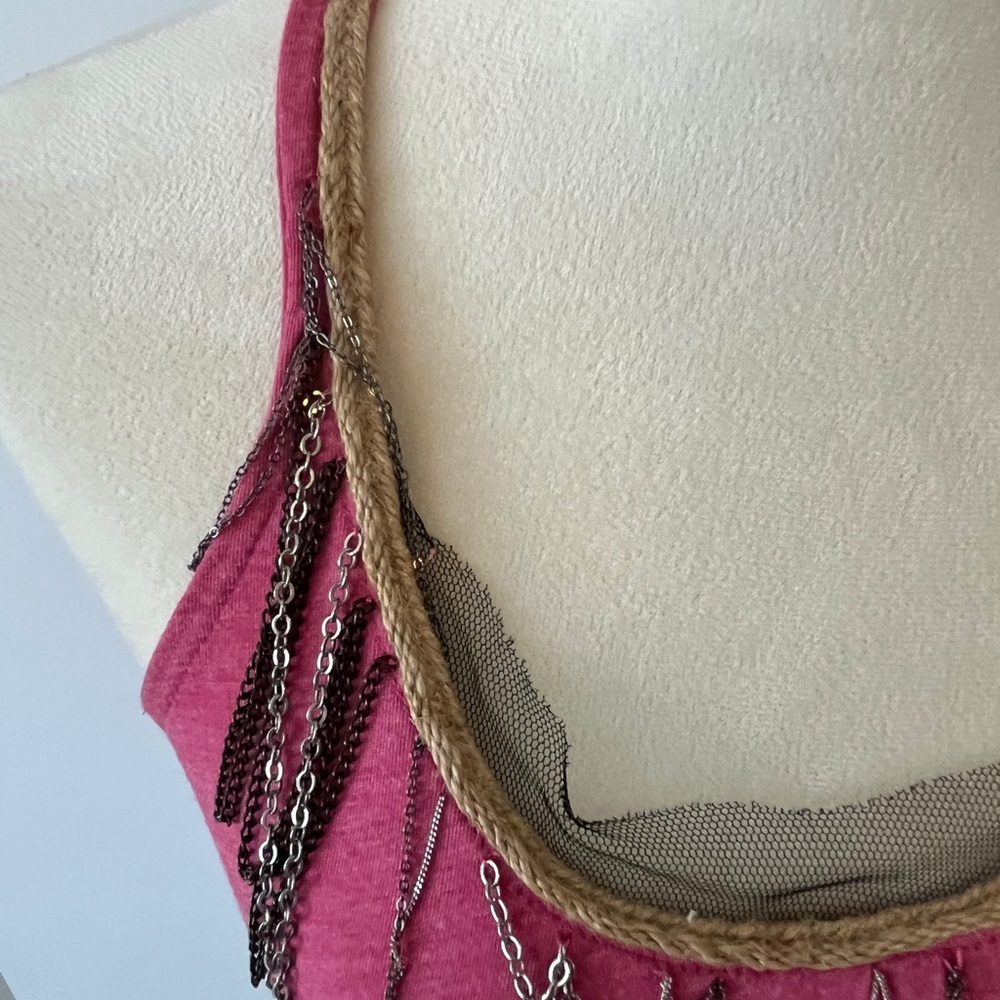 Pink Chain-Embellished Tank Top - Picture 4 of 7